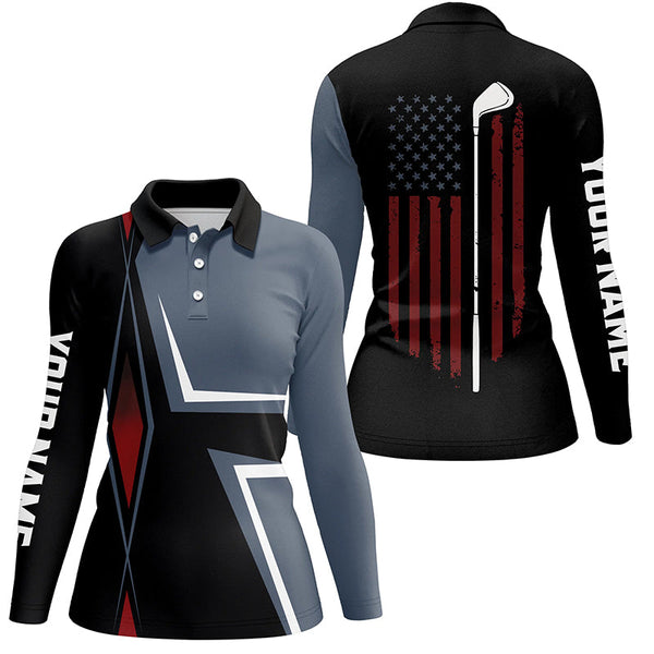 American Flag Womens golf polo shirts custom golf club golf outfit women, golf shirts for lady NQS7357