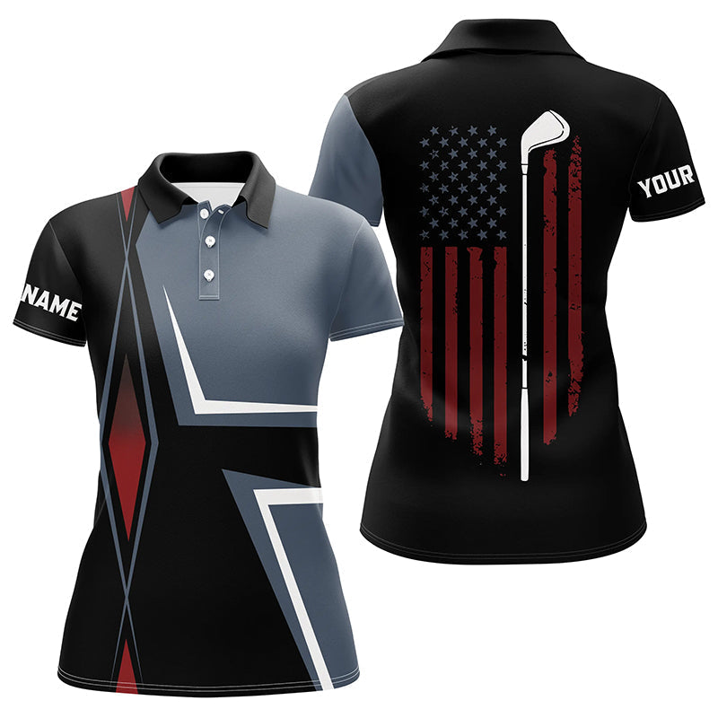 American Flag Womens golf polo shirts custom golf club golf outfit women, golf shirts for lady NQS7357