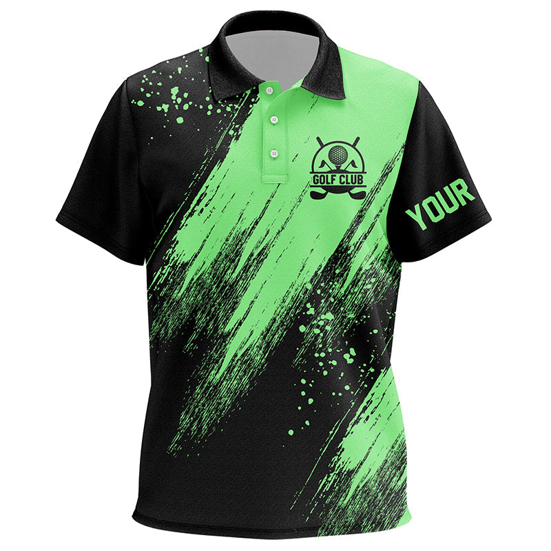 Black and green Kid golf polo shirts custom golfing gifts, golf tops for children NQS7088