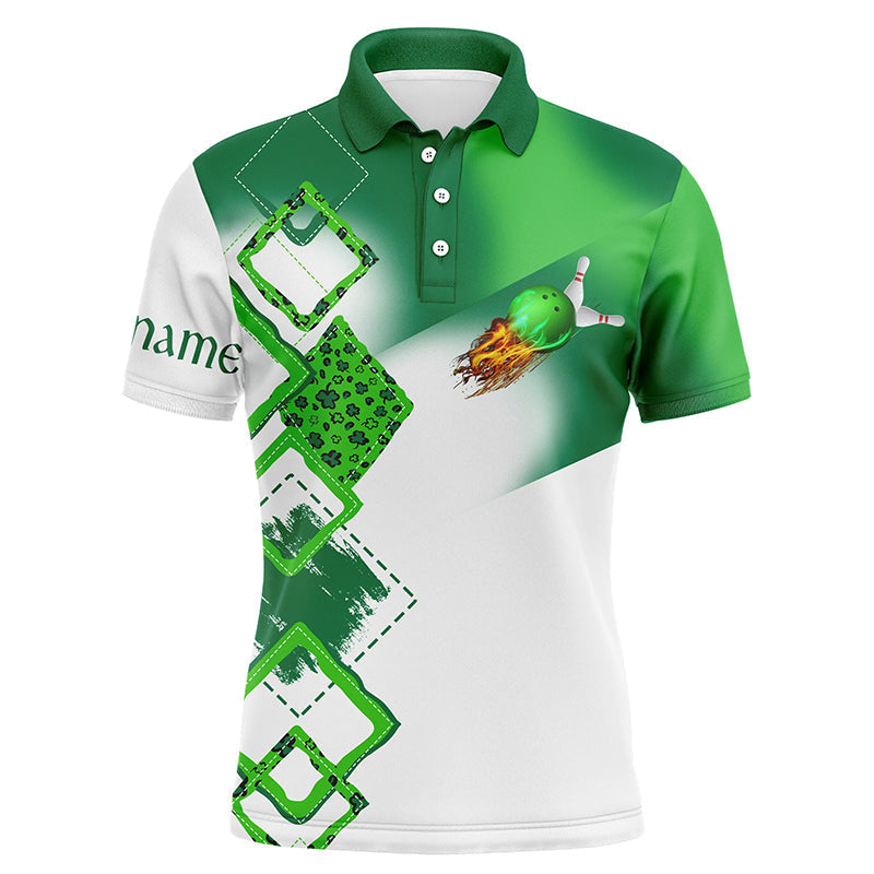 Green clover Mens polo bowling shirts Custom St Patrick Day team league bowling jerseys NQS7207