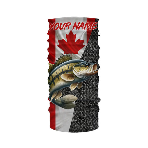 Canadian Flag Smallmouth Bass Fishing Custom long sleeve performance Fishing Shirts, Bass jerseys NQS5072