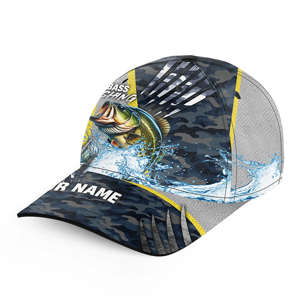Largemouth Bass fishing camo Custom Bass fishing hat Unisex Fishing Baseball Angler hat cap NQS10186