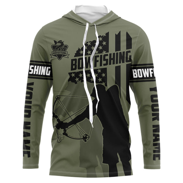Redfish hunter bowfishing American flag Custom UV sun protection Long sleeve Fishing Shirts jerseys NQS9618