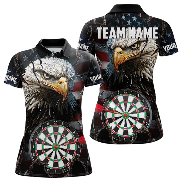 Personalized Eagle American flag Darts Team Shirts For Women Custom Patriotic Darts League Jersey NQS9619