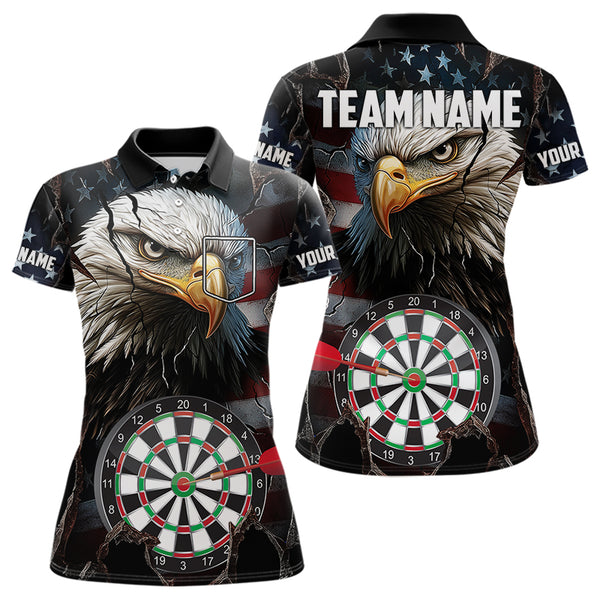 Personalized Eagle American flag Darts Team Shirts For Women Custom Patriotic Darts League Jersey NQS9619