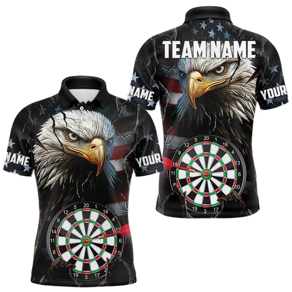 Personalized Eagle American flag Darts Team Shirts For Mens Custom Patriotic Darts League Jersey NQS9619