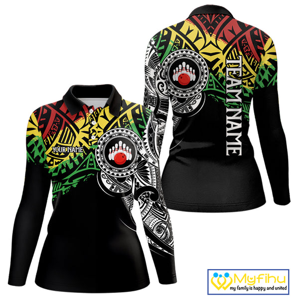 Personalized Tribal pattern Women Bowling Shirts Custom Bowling outfit  for ladies Team bowling jersey NQS9813