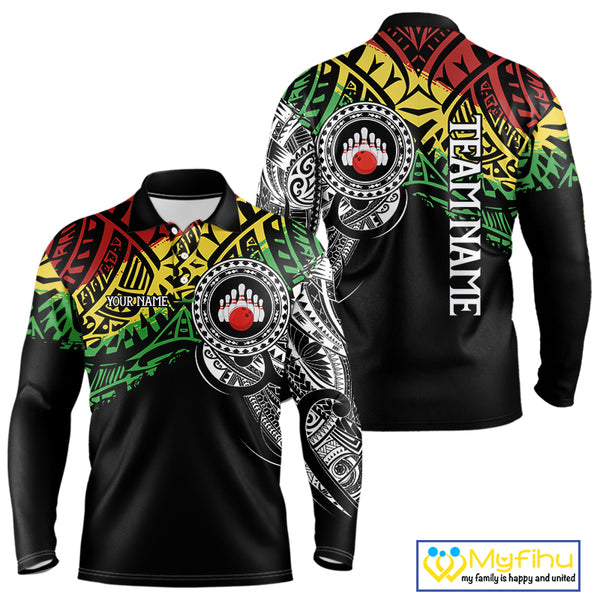 Personalized Tribal pattern Mens Bowling Shirts Custom Bowling outfit  for men Team bowling jersey NQS9813