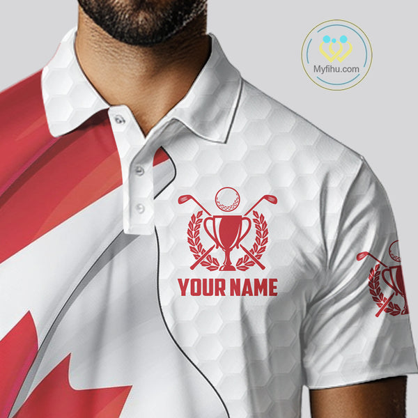 Canadian Flag Golf Polo Shirts For Men Custom team golf jerseys, patriotic golf shirts NQS9929