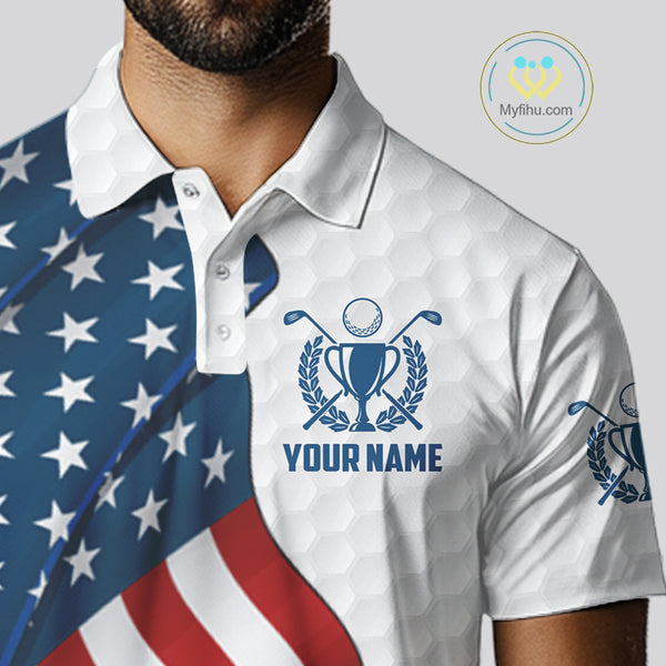 American Flag Golf Polo Shirts For Men Custom team golf jerseys, patriotic golf shirts NQS9930