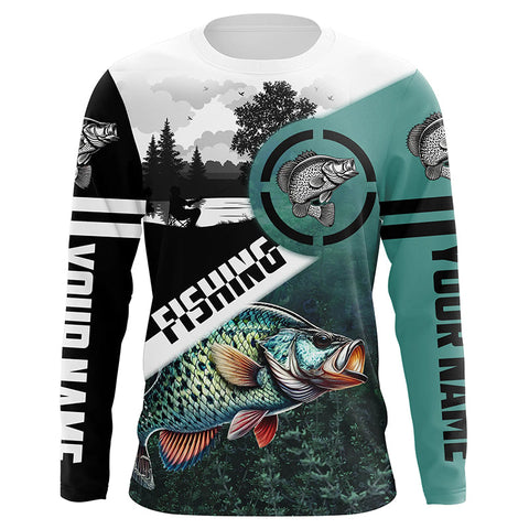 Crappie Fishing Customize Sun protection long sleeve fishing shirts, Personalized Fishing Gifts NQS420