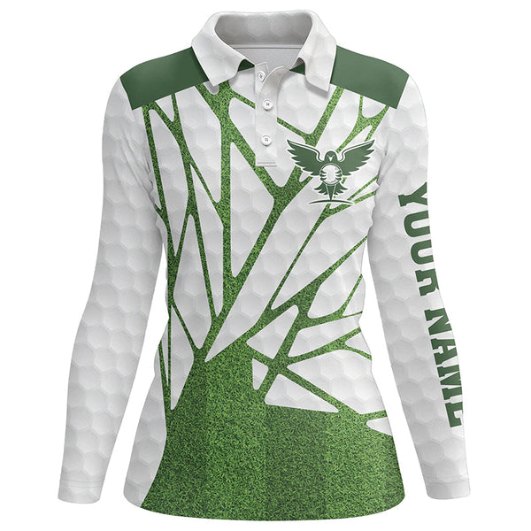 Green and white Womens golf polo shirts custom golf shirts for ladies, best golf gifts for women NQS6516