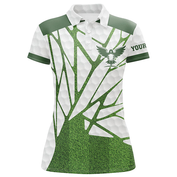 Green and white Womens golf polo shirts custom golf shirts for ladies, best golf gifts for women NQS6516