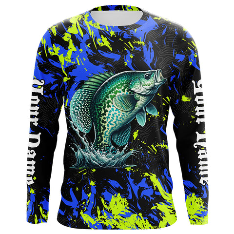 Crappie Scales Fish Hook Custom Long Sleeve Fishing Shirts, Crappie To –  Myfihu