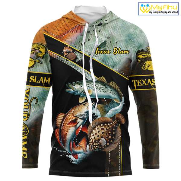 Redfish, Trout, Flounder fishing scales Custom long sleeve fishing shirts, TX Slam fishing jerseys NQS10217