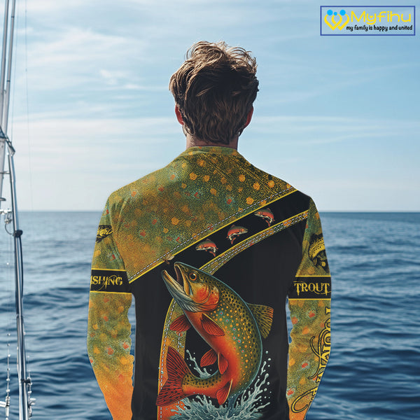 Brook Trout fishing scales UV protection Custom long sleeve fishing shirts, Trout fishing jerseys NQS10218