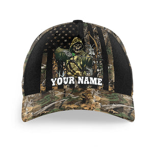 Bow hunting reaper camo American flag Custom hunting hat Unisex bow hunting Baseball hat NQS8872