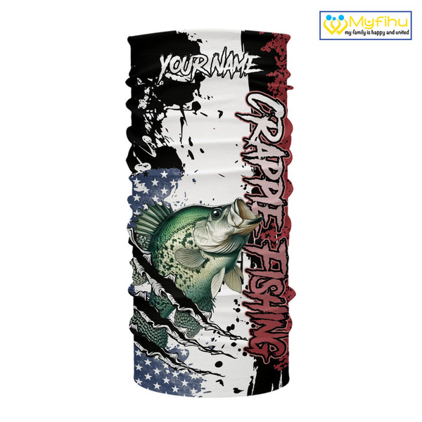 Red, white and blue Crappie fishing American Flag Custom patriotic Crappie fishing jerseys NQS9860