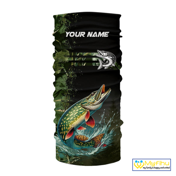 Northern Pike fishing camouflage Custom performance long sleeve Fishing Shirts, Pike Fishing jerseys NQS10082
