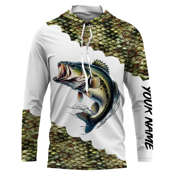 Largemouth Bass fishing custom Performance Long Sleeve UV protection fishing apparel NQS1109