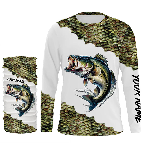 Largemouth Bass fishing custom Performance Long Sleeve UV protection fishing apparel NQS1109