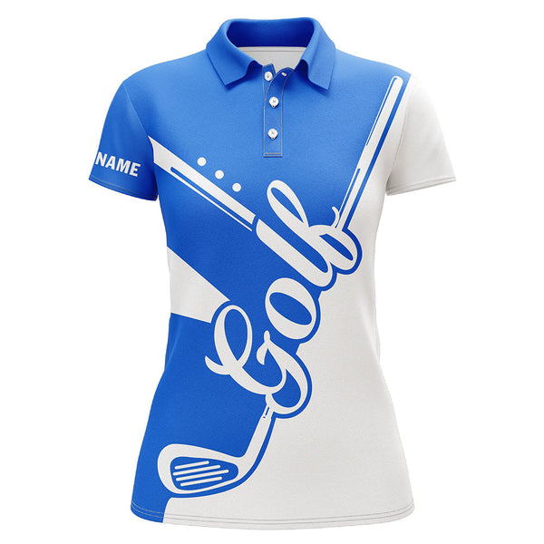 Blue and white golf clubs Womens Golf Polo Shirts custom golf tops for women, lady golf apparel NQS9141