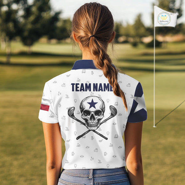 Texas Flag Golf Clubs Skull Golf Camo Women golf polo shirts Custom Patriotic Golf Team Jersey NQS9936