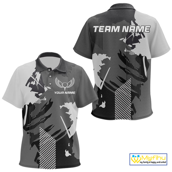 Personalized Gray camo Golf polo shirts for Kid custom camo golf shirt, unique golf gifts NQS9944