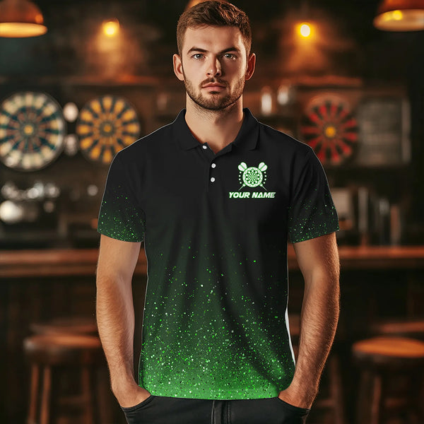 Black & Green glitter Lucky Darts Shirt For Men Custom St Patrick Day Darts Jersey for Team NQS9363