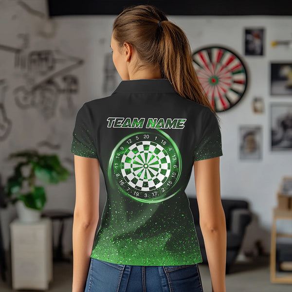 Black & Green glitter Lucky Darts Shirt For Women Custom St Patrick Day Darts Jersey for Team NQS9363