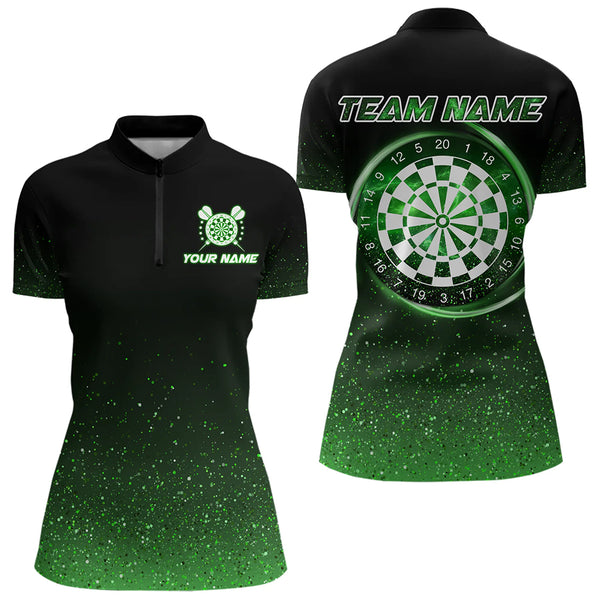 Black & Green glitter Lucky Darts Shirt For Women Custom St Patrick Day Darts Jersey for Team NQS9363