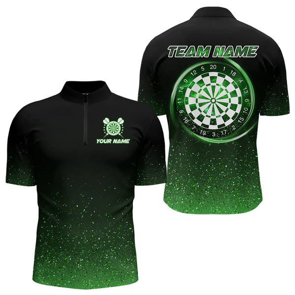 Black & Green glitter Lucky Darts Shirt For Men Custom St Patrick Day Darts Jersey for Team NQS9363