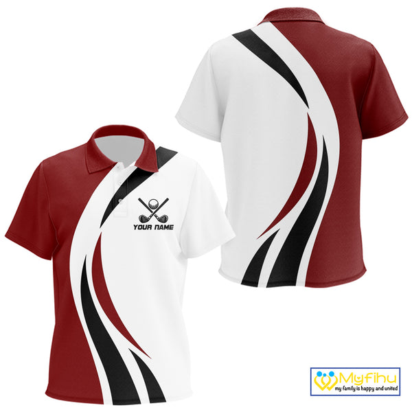 Red and White Kid golf polo shirt Custom golf attire for Kid, gifts for golf lovers NQS10106