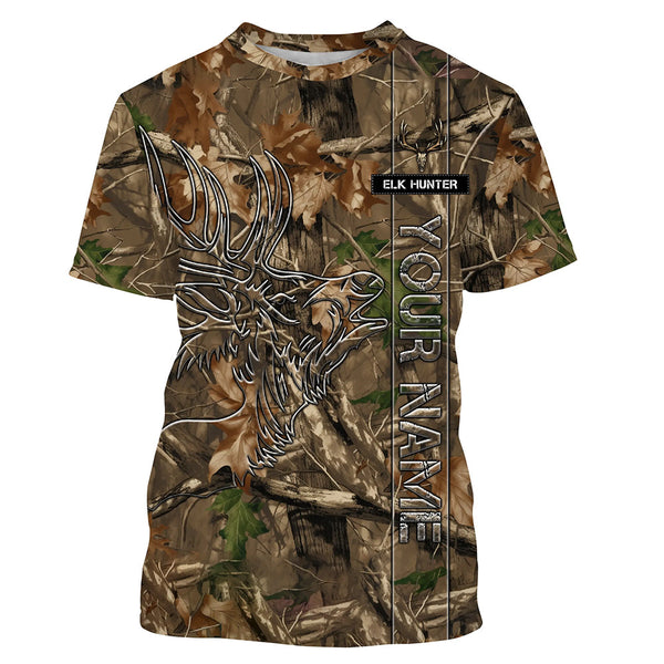 Elk Hunting tree camo Custom All Over Printed Shirt Personalized Hunting gifts For Men, women, Kid NQS3913