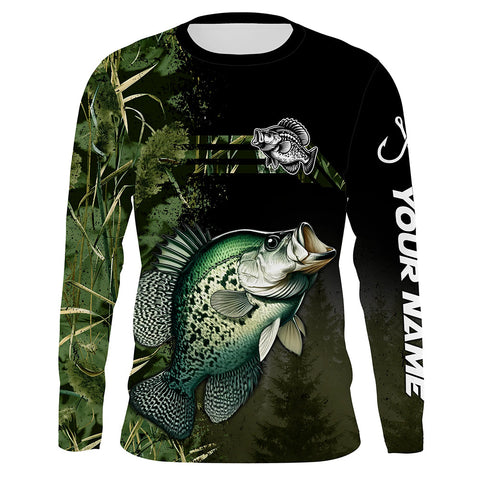 Crappie fishing camouflage Custom long sleeve Fishing Shirts for men, women, Crappie Fishing jerseys NQS4124