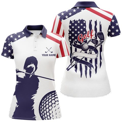 American flag patriot Womens golf polo shirts custom red white and blue golf apparel, team golf jersey NQS7285
