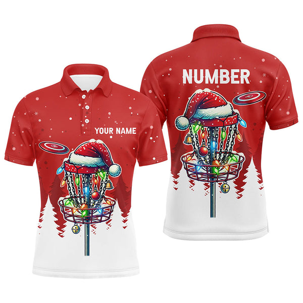 Christmas Mens disc golf polo shirt custom Christmas disc golf basket Disc golf jerseys NQS8940