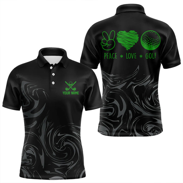 Black Camo Men golf polo shirts Customize peace love golf team golf attire for mens | Green NQS9527