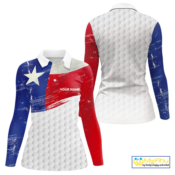 Women golf polo shirts Texas flag patriotic custom ladies golf shirts, gift for the golfers NQS9968