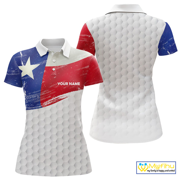 Women golf polo shirts Texas flag patriotic custom ladies golf shirts, gift for the golfers NQS9968