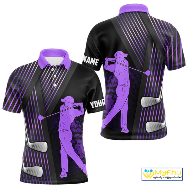 Black and purple matching golf polo for couples custom golf club team golf shirt, matching golf shirt NQS10118