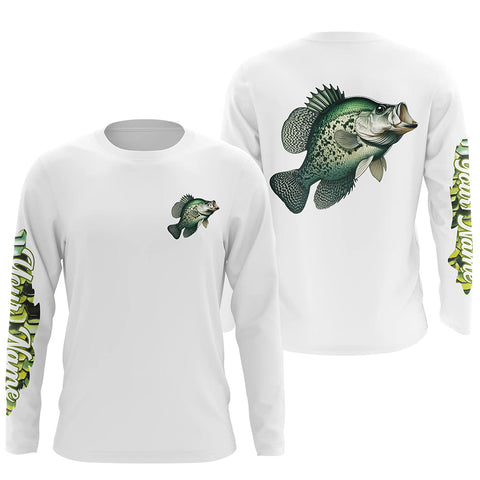 Crappie fishing Custom name sun protection Long sleeve Fishing Shirts, Crappie Fishing jerseys NQS4341