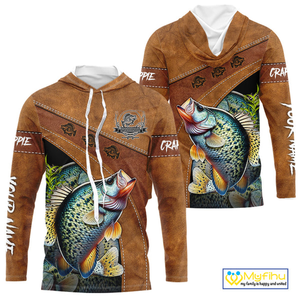Crappie fishing UV protection custom name fishing shirts, performance shirts for men, women, kid NQS10264