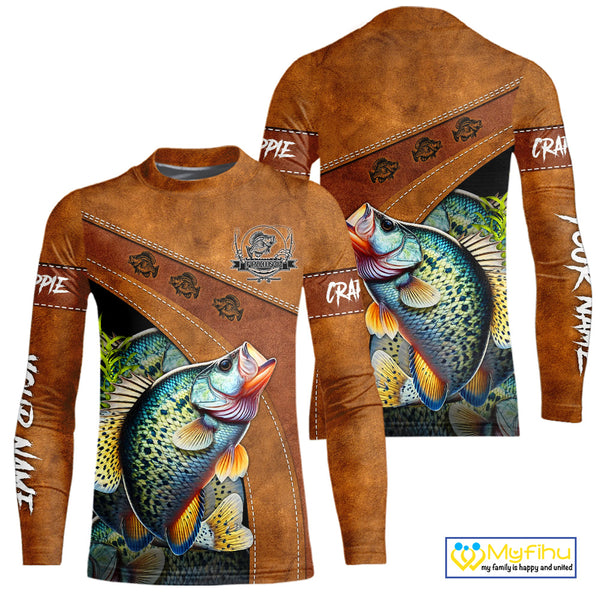 Crappie fishing UV protection custom name fishing shirts, performance shirts for men, women, kid NQS10264