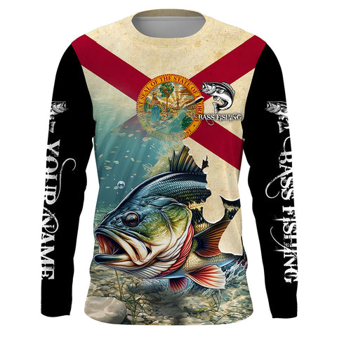 Florida bass fishing Custom Name UV protection fishing jersey, custom fishing apparel NQS3063