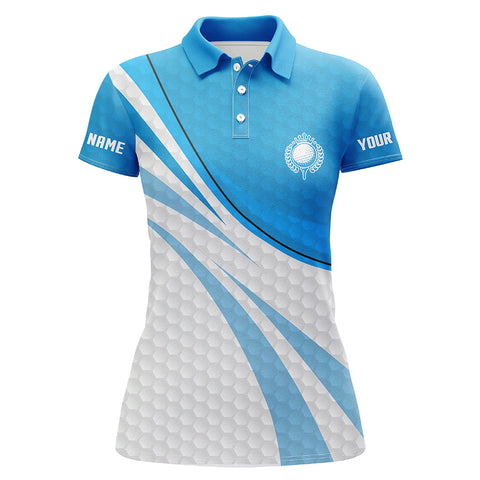 Blue and white Women Golf Polo Shirts Custom ladies blue golf polo golfer gifts NQS9206