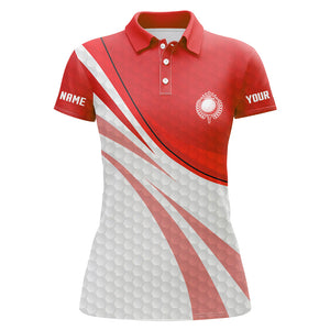 Red and white Women Golf Polo Shirts Custom ladies red golf polo golfer gifts NQS9208