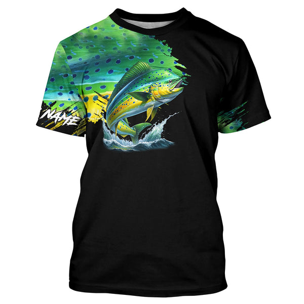 Mahi mahi fishing green scales Custom UV protection performance long sleeve tournament fishing jerseys NQS7317