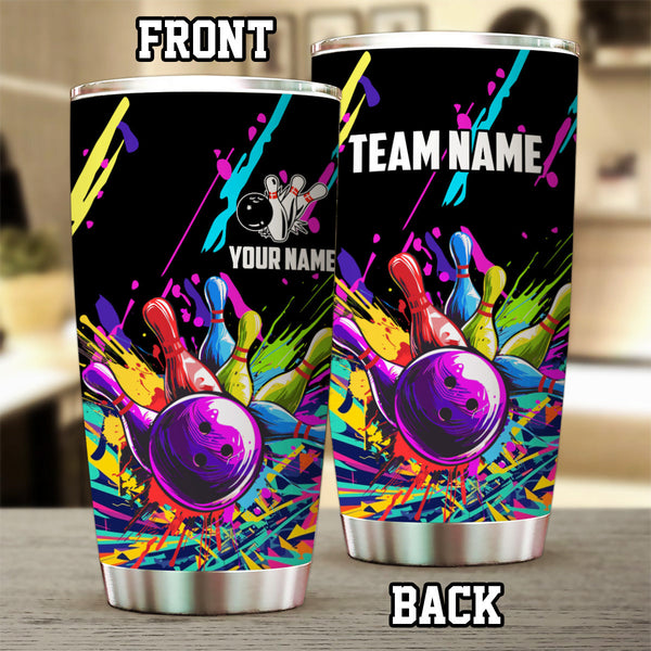 1PC Colorful bowling Custom Stainless Steel Tumbler Cup, personalized Team bowling gifts for bowlers NQS9886