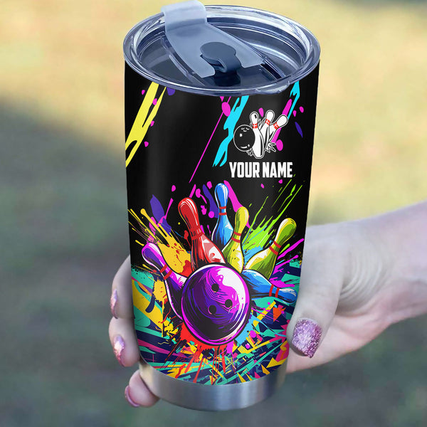 1PC Colorful bowling Custom Stainless Steel Tumbler Cup, personalized Team bowling gifts for bowlers NQS9886